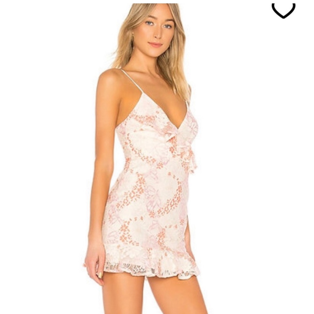 NWOT- Lovers and Friends Chauncey Floral Lace Frill Mini Dress